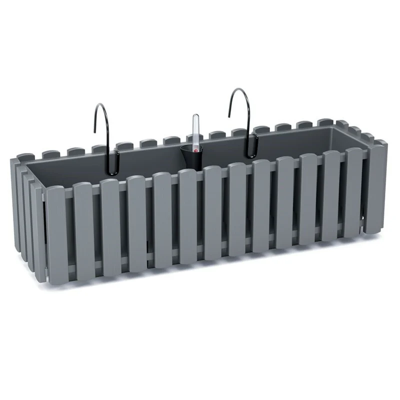 Balcony box with hooks Boardee Fencycase DDEF600W gray
