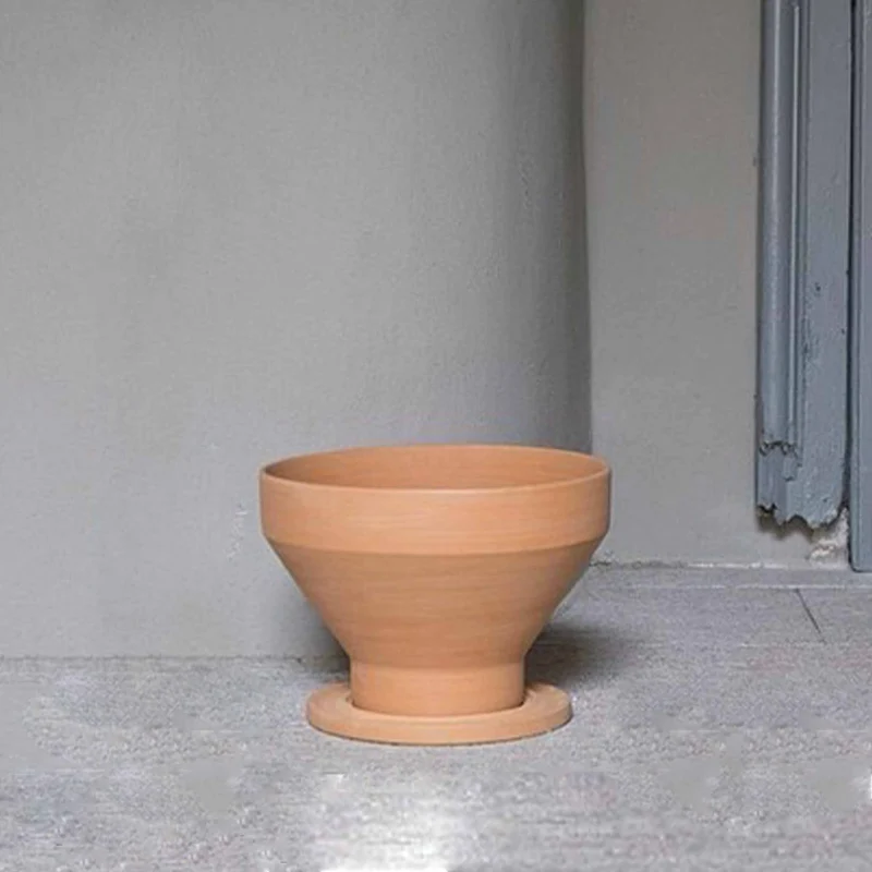 Stackable Terracotta Vase MIRA & PILA Set of Two by Giulio Iacchetti for Internoitaliano