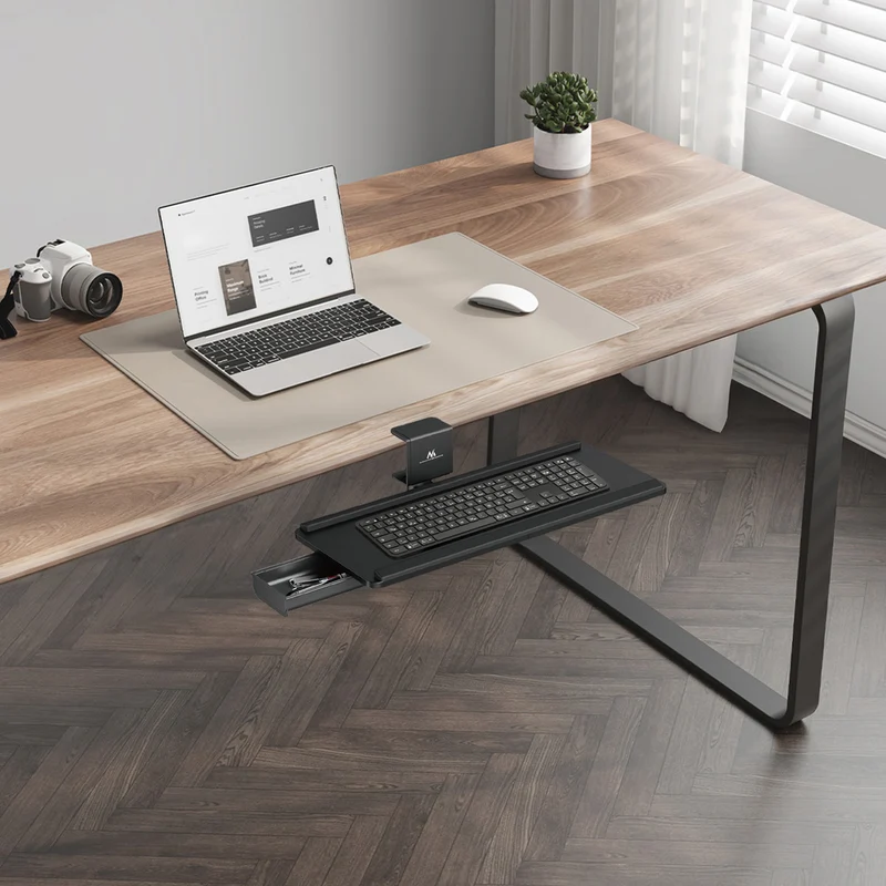 Maclean under-desk keyboard holder, max. load 5kg, horizontal and vertical reg., black, MC-108 B