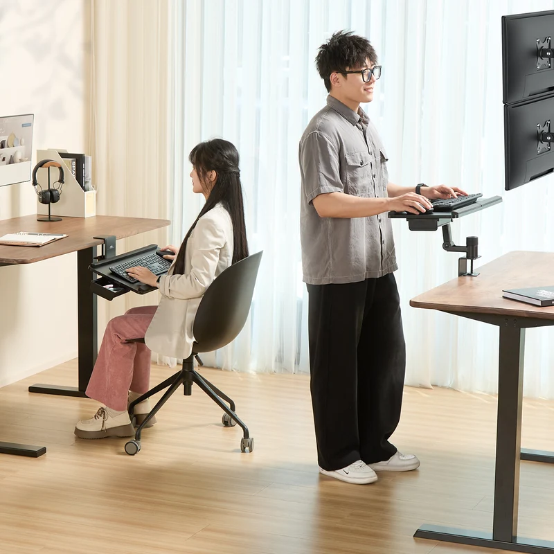 Maclean under-desk keyboard holder, max. load 5kg, horizontal and vertical reg., black, MC-108 B