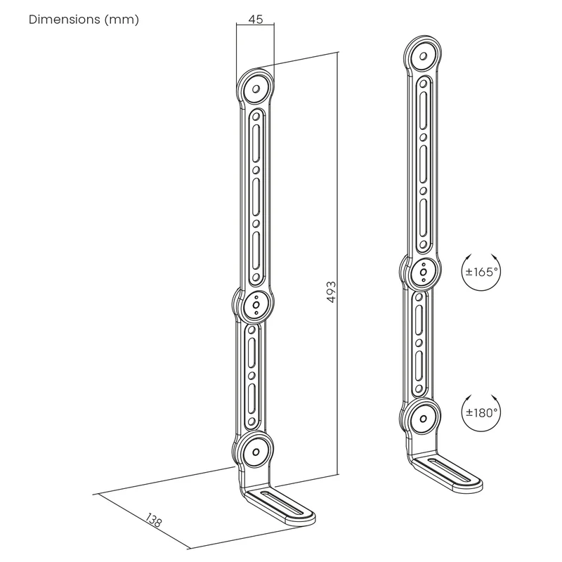 Maclean universal VESA mount for soundbar, 15kg max, MC-334