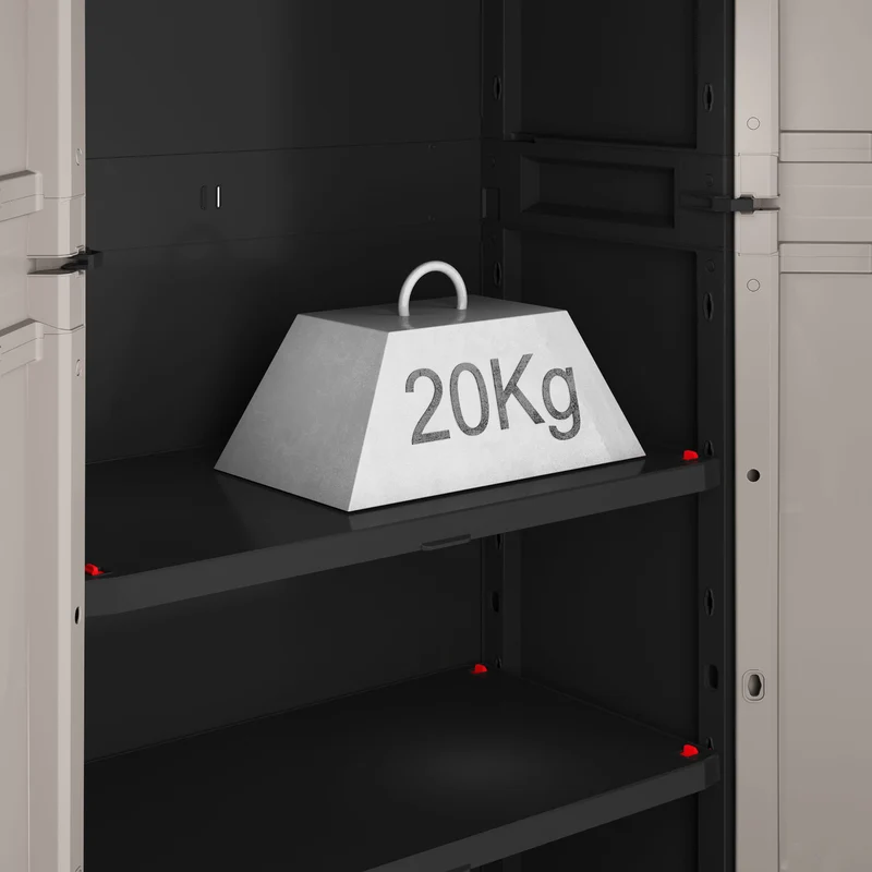 Keter low cabinet, adjustable shelves, reinforced construction, color: gray/black, Pro