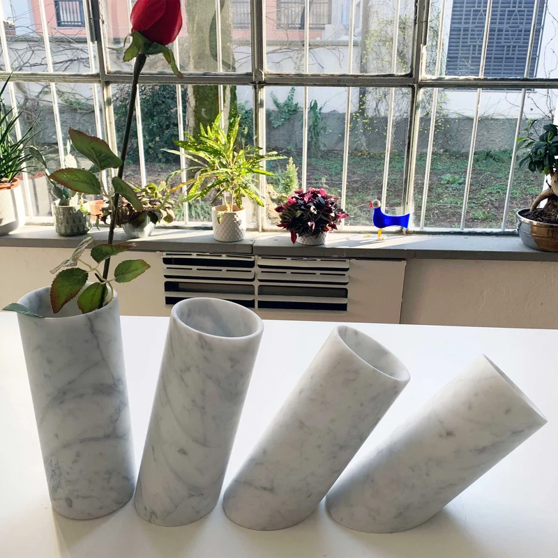 Set of Four Carrara Marble Vases IN EQUILIBRIO by Moreno Ratti - Limited Edition