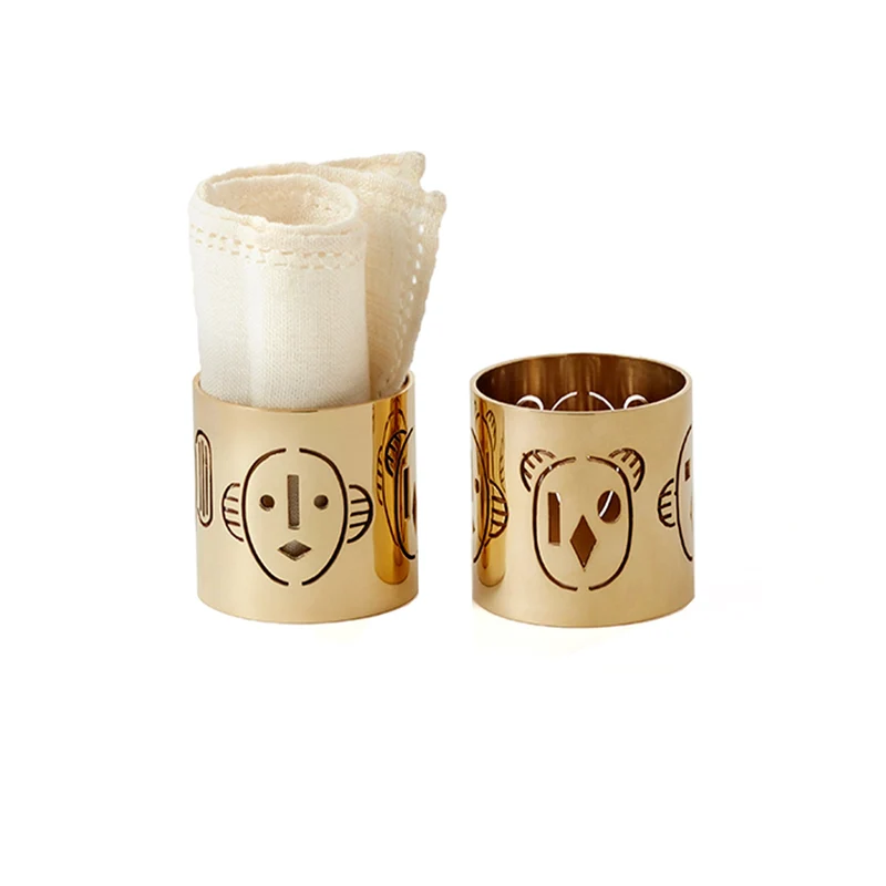 Brass Napkin Holders MASKI Set of Two by Jaime Hayon for Paola C
