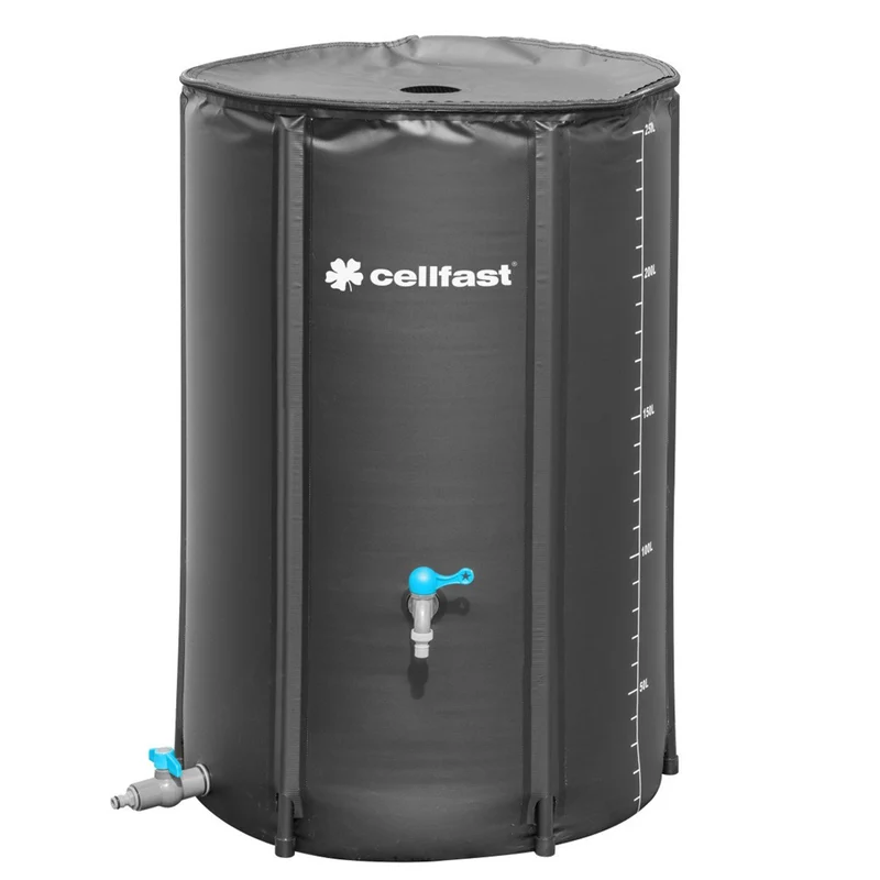 Cellfast Folding Rain Barrel with Faucet for Garden Watering 250L Capacity Rainwater Tank