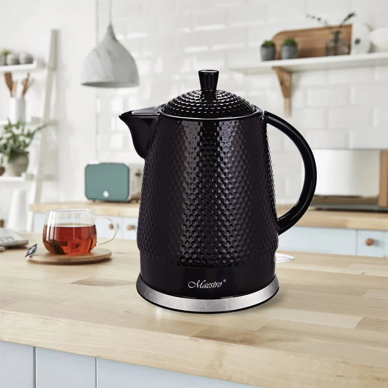Maestro ceramic kettle, capacity 1.5l, 1500W, black, MR069 UK plug