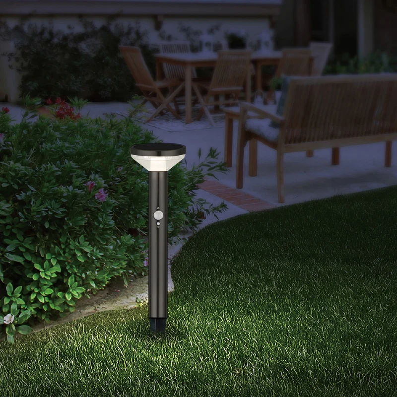 Maclean Solar LED Light, with sensor, 3 modes, plug-in, Li-ion 18650, IP44, 3.7V, 1200 mAh, Black, MCE465 B, 8 pieces