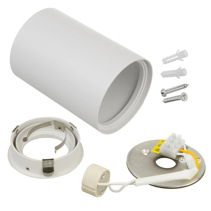 Maclean round plafond white MCE422 + LED bulb GU10 5W 4000K