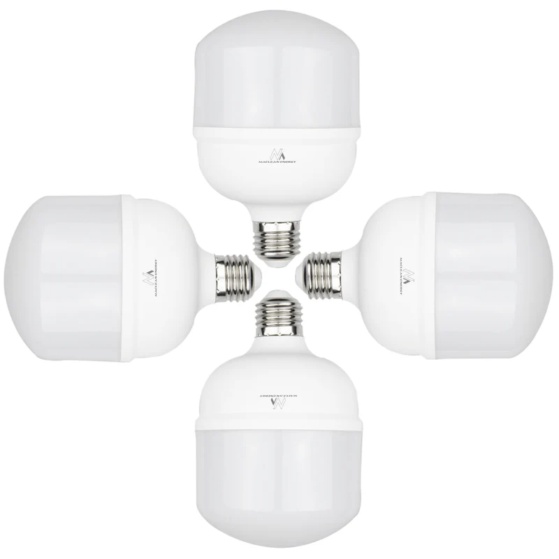 4x Maclean LED bulb, E27, 48W, 220-240V AC, cold white, 6500K, 5040lm, MCE304 CW
