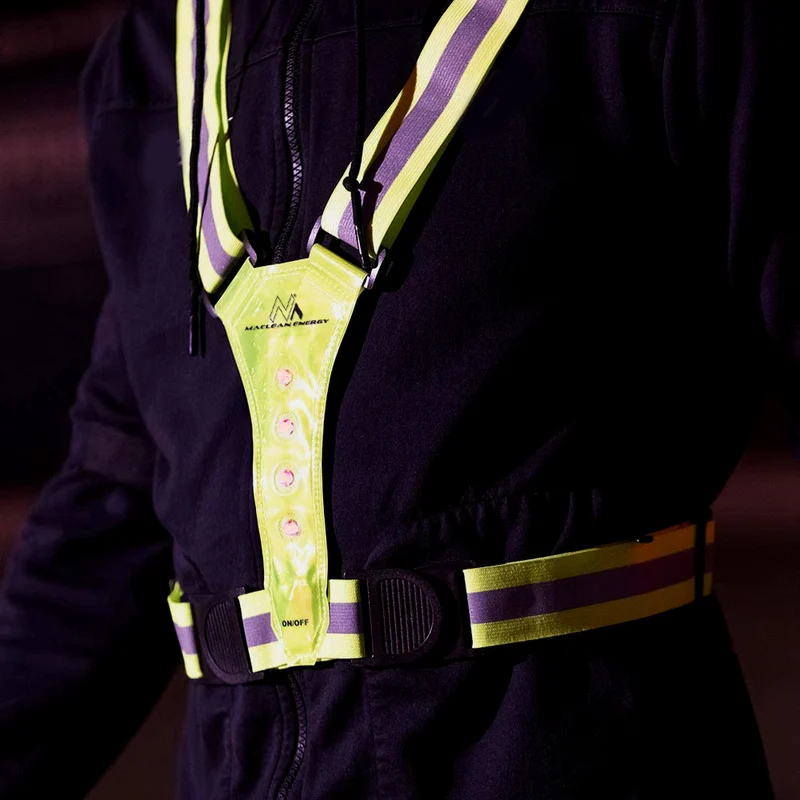 Maclean MCE425 High Visibility Vest Reflector LED 360 ° Waterproof Reflective Safety Reflective Stripes 2X 4 LED