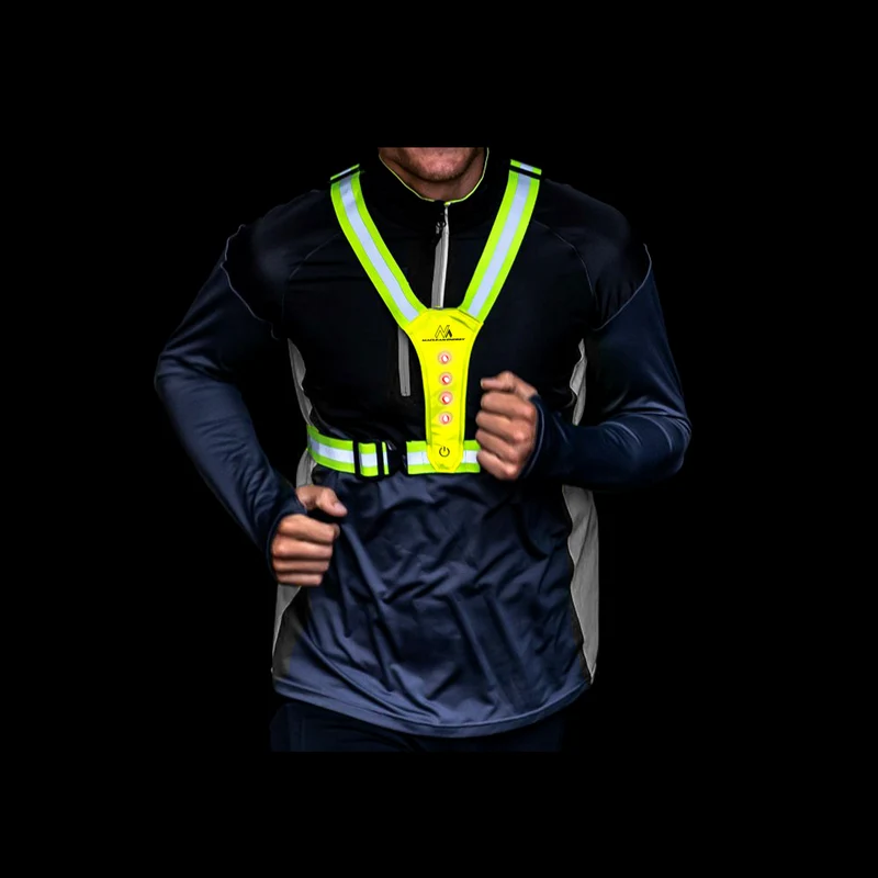 Maclean MCE425 High Visibility Vest Reflector LED 360 ° Waterproof Reflective Safety Reflective Stripes 2X 4 LED