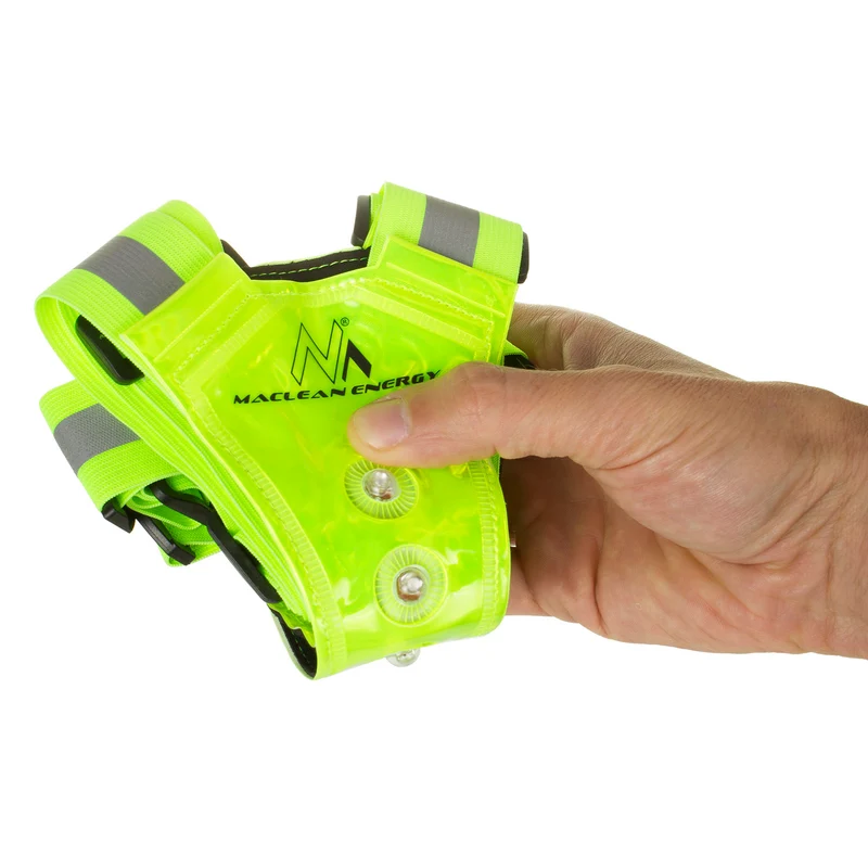 Maclean MCE425 High Visibility Vest Reflector LED 360 ° Waterproof Reflective Safety Reflective Stripes 2X 4 LED