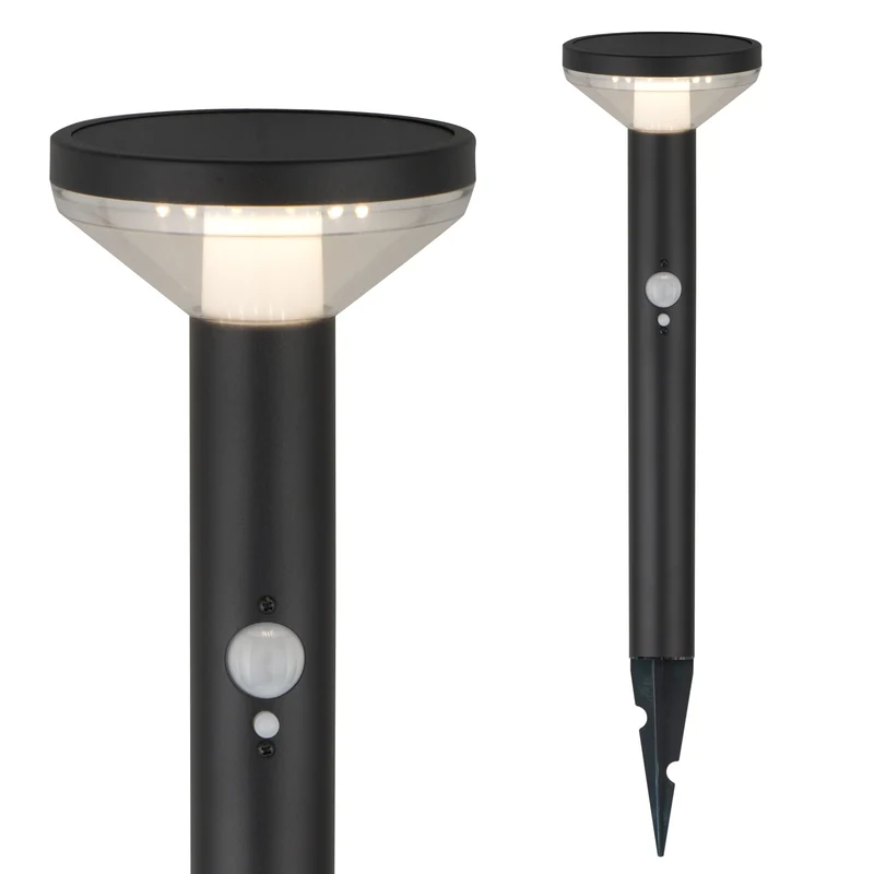 Maclean Solar LED Light, with sensor, 3 modes, plug-in, Li-ion 18650, IP44, 3.7V, 1200 mAh, Black, MCE465 B, 6 pieces