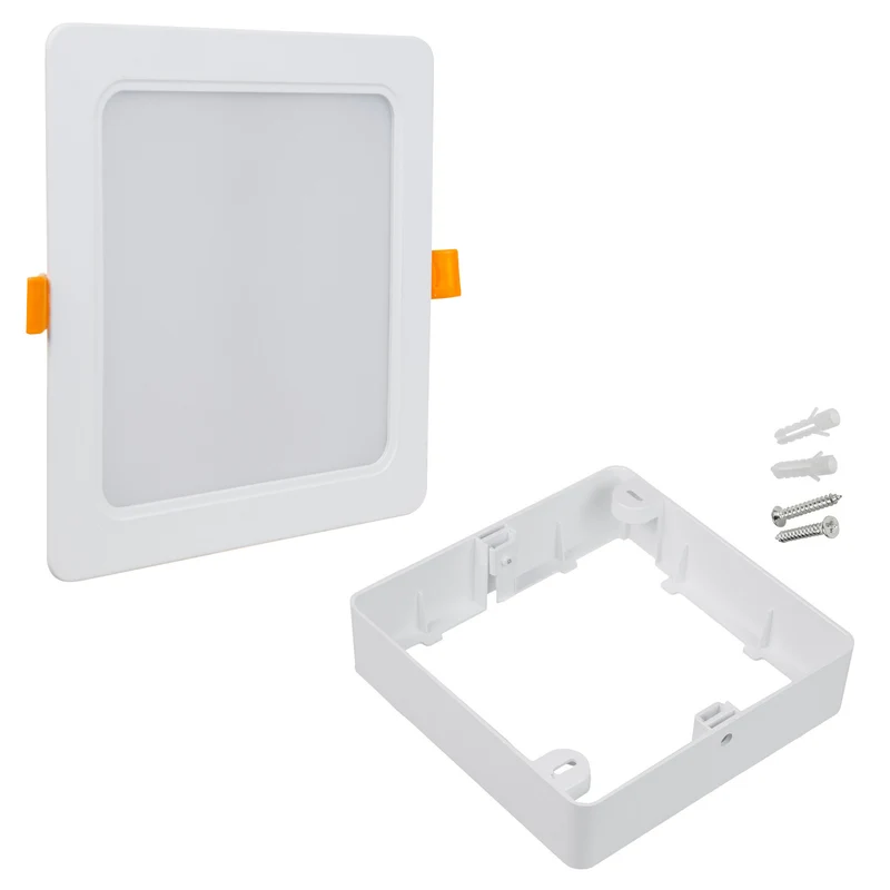 Maclean MCE374 S LED ceiling panel, flush-mounted SLIM, 18W, Neutral White 4000K, 170*170*26mm, 1800lm + Maclean MCE379 S surface adapter