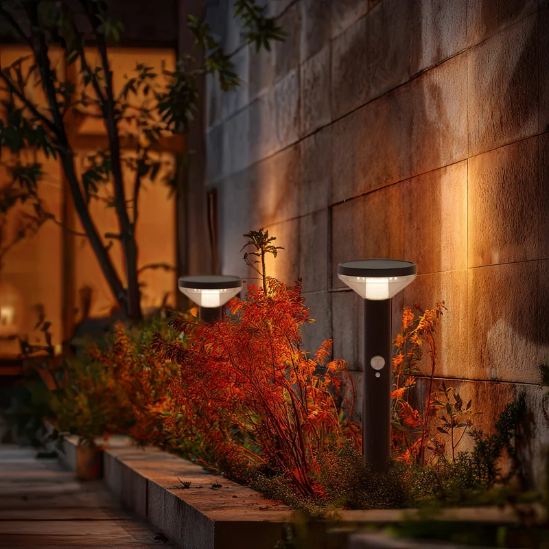 Solar LED lamp with Maclean sensor, black, IP44, 3 light modes, Li-ion 18650 battery 3.7V 1200 mAh, drive-in sensor, MCE465 B