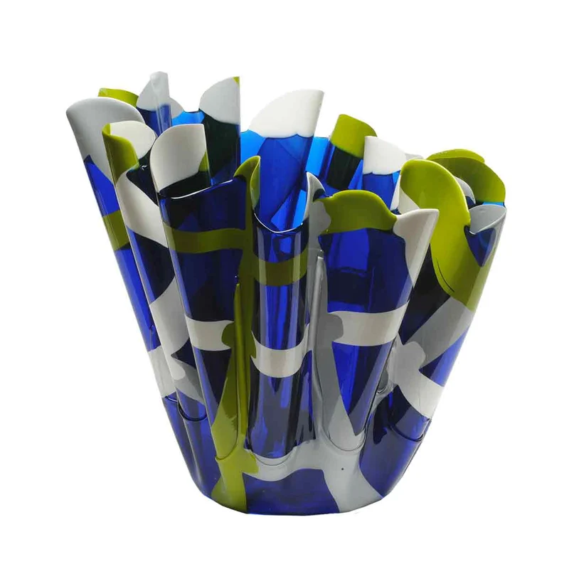 Resin Vase TARTAN Blue by Paola Navone for ONE MORE
