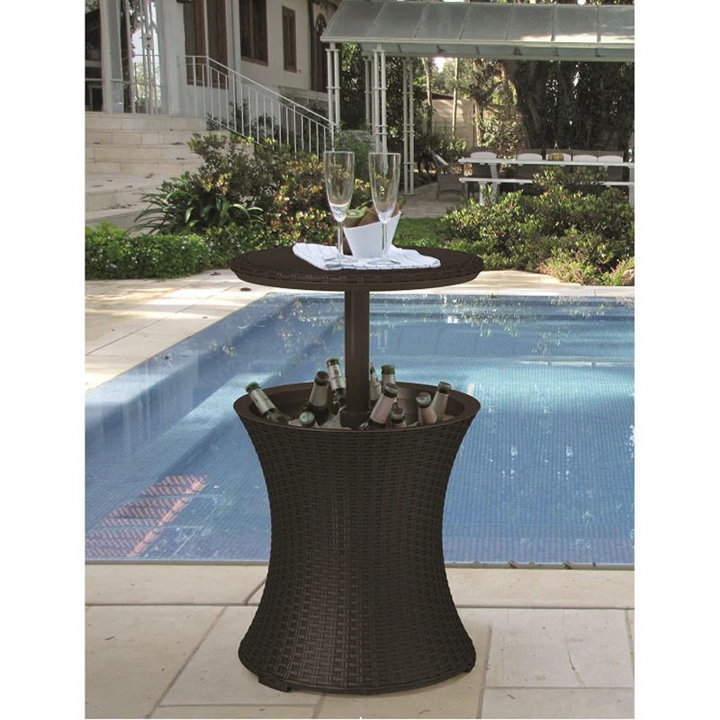 Keter Cool Bar Rattan Brown Foldable and Portable Ice Cooling Bucket