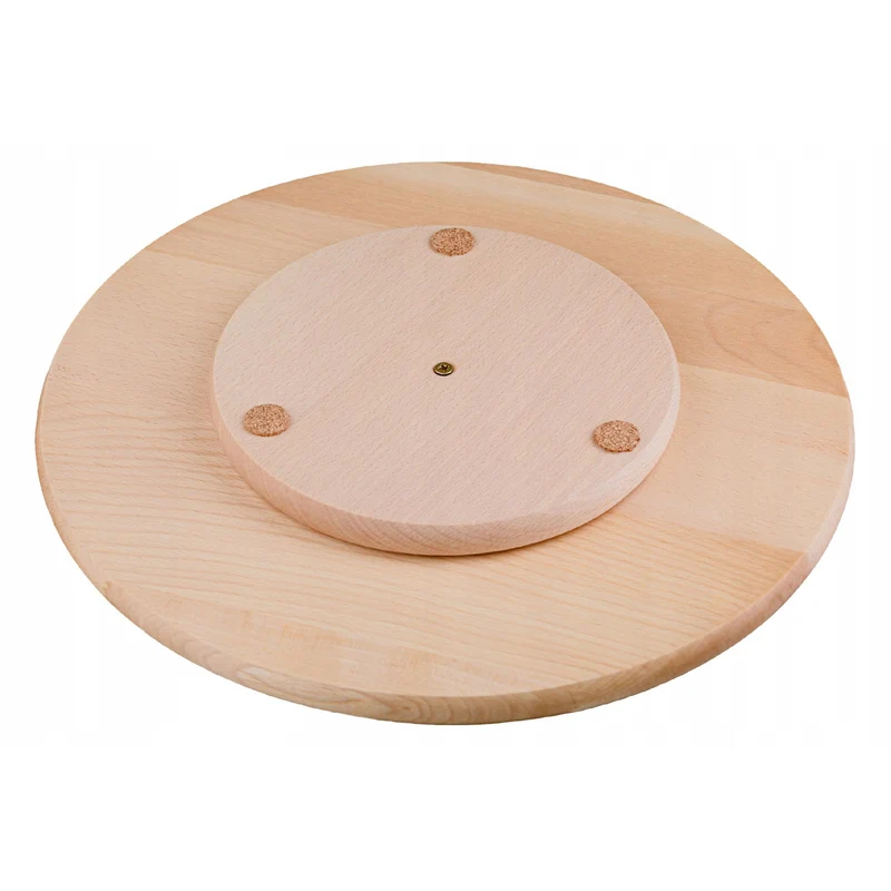 Practic rotating board, for serving snacks and pizza, beech wood, 40 cm diameter, 20090700