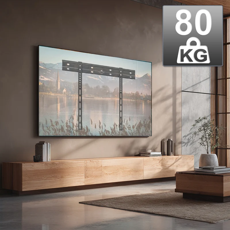 Maclean ultra flat wall mount for TV, 40-85", max VESA 600x400, load up to 80kg, MC-123