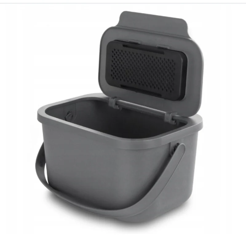 Practic 6L Bio Waste Disposal Bin - Mini Home Composter with Carbon Filter Compost Bin Can Lidded with Handle