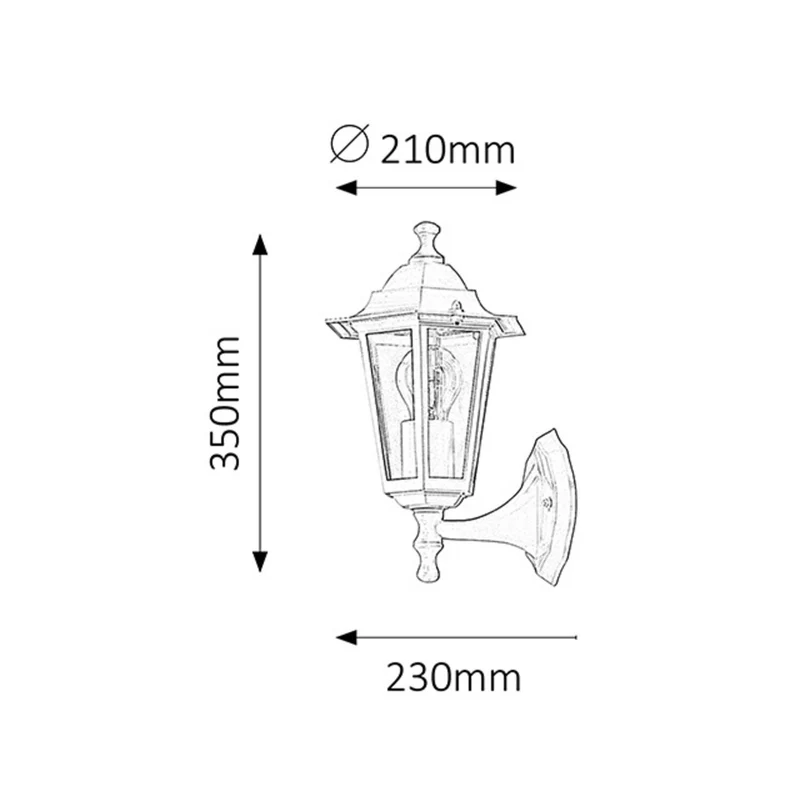 Rabalux wall lamp, outdoor, IP43, E27, max 60W, white, Velence
