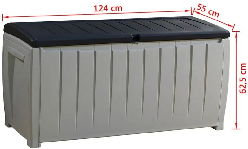 340L Keter Novel Garden Storage Chest Deck Box Large Capacity Handles