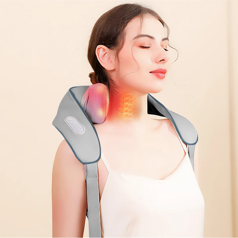 Shoulder and neck massager. Shiatsu, 5D imitation hands, 6 massage heads, 3 modes, 3 speeds, Cordless, USB-C charging port NECK & SHOULDERS MASSAGER
