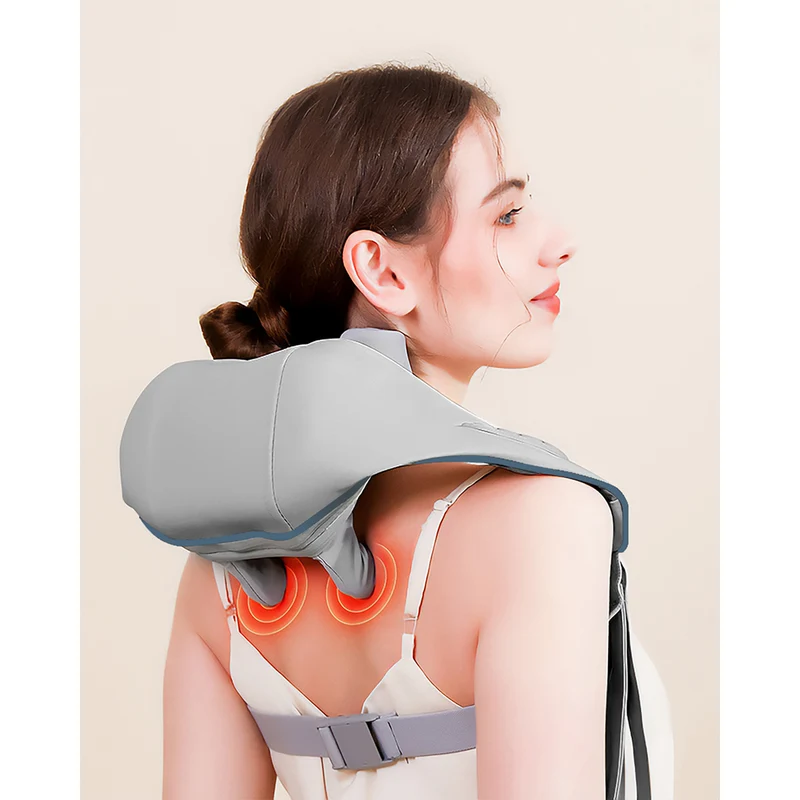 Shoulder and neck massager. Shiatsu, 5D imitation hands, 6 massage heads, 3 modes, 3 speeds, Cordless, USB-C charging port NECK & SHOULDERS MASSAGER