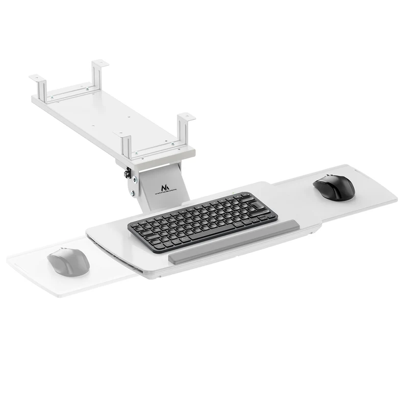 Maclean under-desk keyboard holder, adjustable, max. 5kg, white, MC-156 W