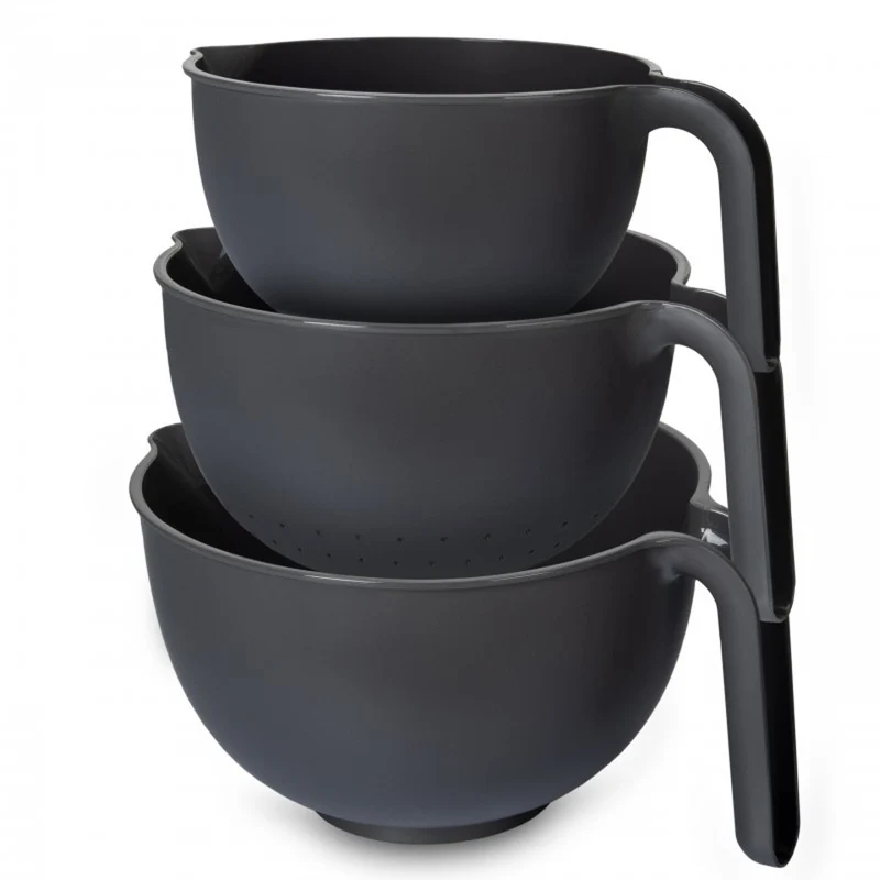 Practic set, 2x bowl, colander, with handle, dark graphite, 10034392