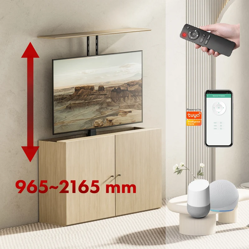 Maclean electric ceiling/floor mount, extendable, 43''-88'', VESA 600x400, max 60kg, 100-240V AC,50/60Hz