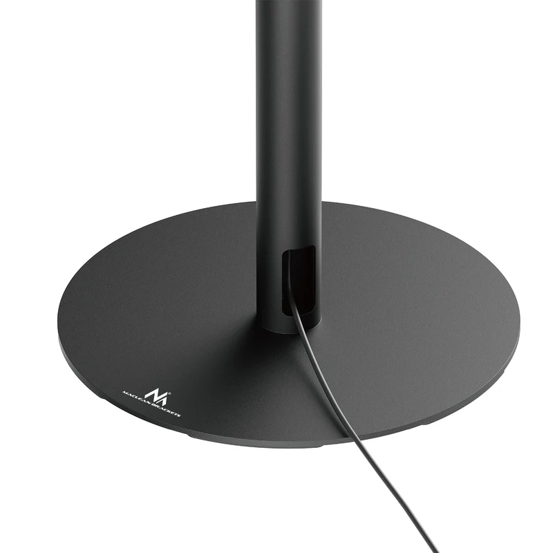 Maclean MC-496 Floor stand for Sonos Era 100 and 300 | Adjustable 682-1068 mm | Cable management and stable base | Set of 2 black tripods | Stylish and safe design