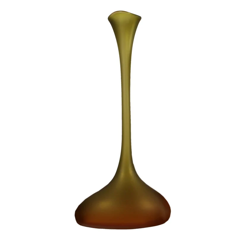Murano Glass Vase TAMARINDO LARGE Sandblasted by Wave Murano Glass