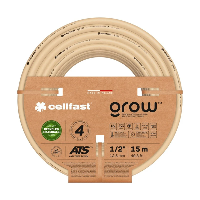 CELLFAST GROW 13-500 Garden Hose 4 Layers ATS 27 Bar 1/2" 15m