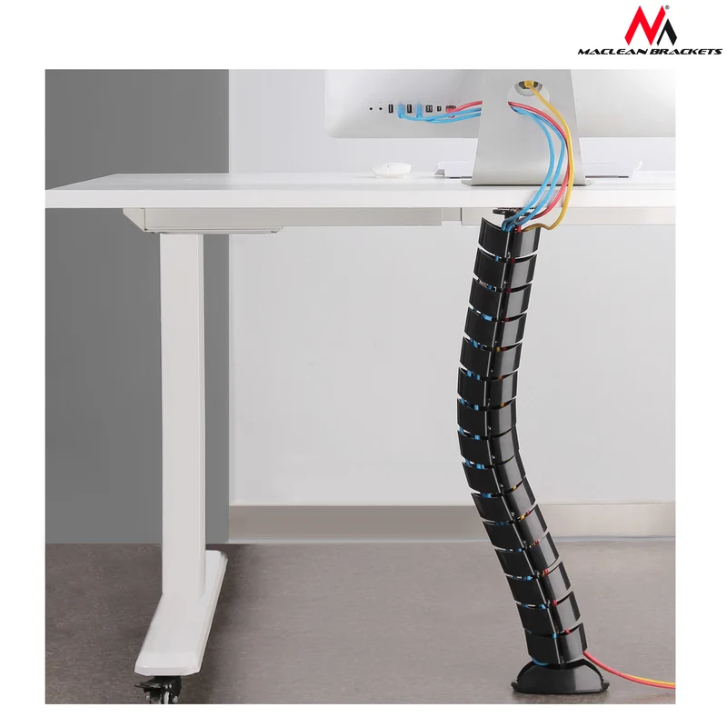 Maclean MC-768 B Cable Organizer Cable Management Cable For Desk With Long Regulation