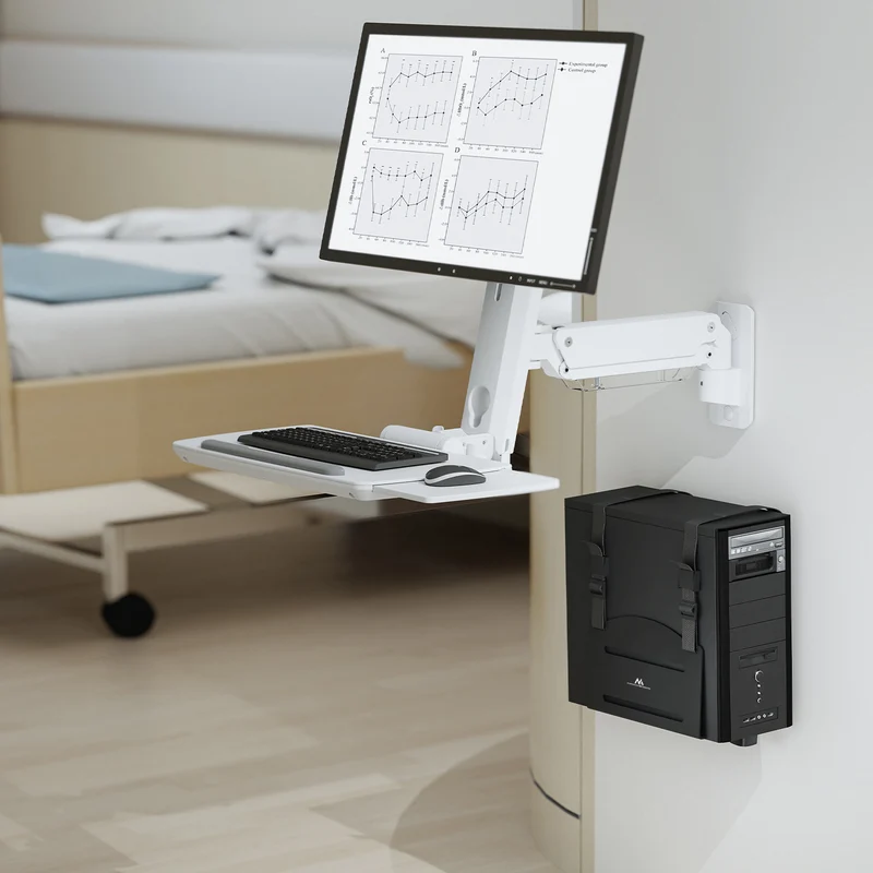 Maclean CPU computer mount, 122-212mm range, 10kg max load, black, MC-116 B
