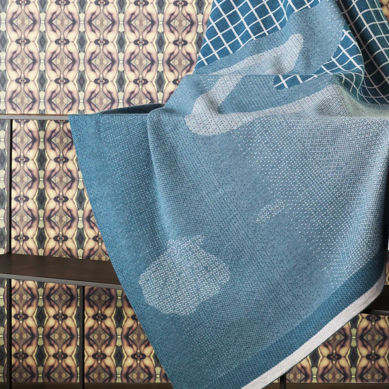 Wool Throw Blanket Panoramica IV 04 by Serena Confalonieri for Lanificio Leo