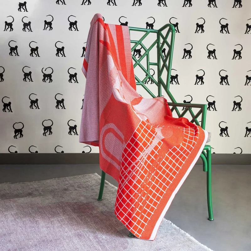 Wool Throw Blanket Panoramica II 02 by Serena Confalonieri for Lanificio Leo