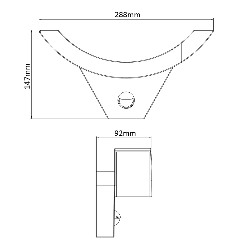 Maclean LED Motion Sensor Light, Infrared Motion Sensor, Gray, 10W, IP54, 800 lm, MCE290 GR, 4 pieces