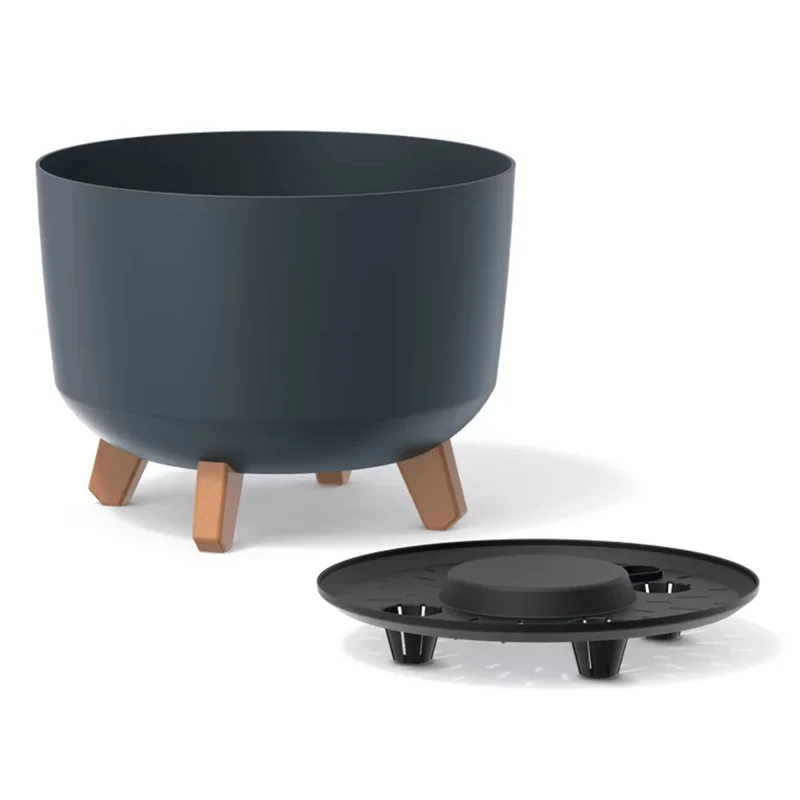 Prosperplast DGRL200-5615C Flower Pot Planter with Legs 3L Modern Decorative Round