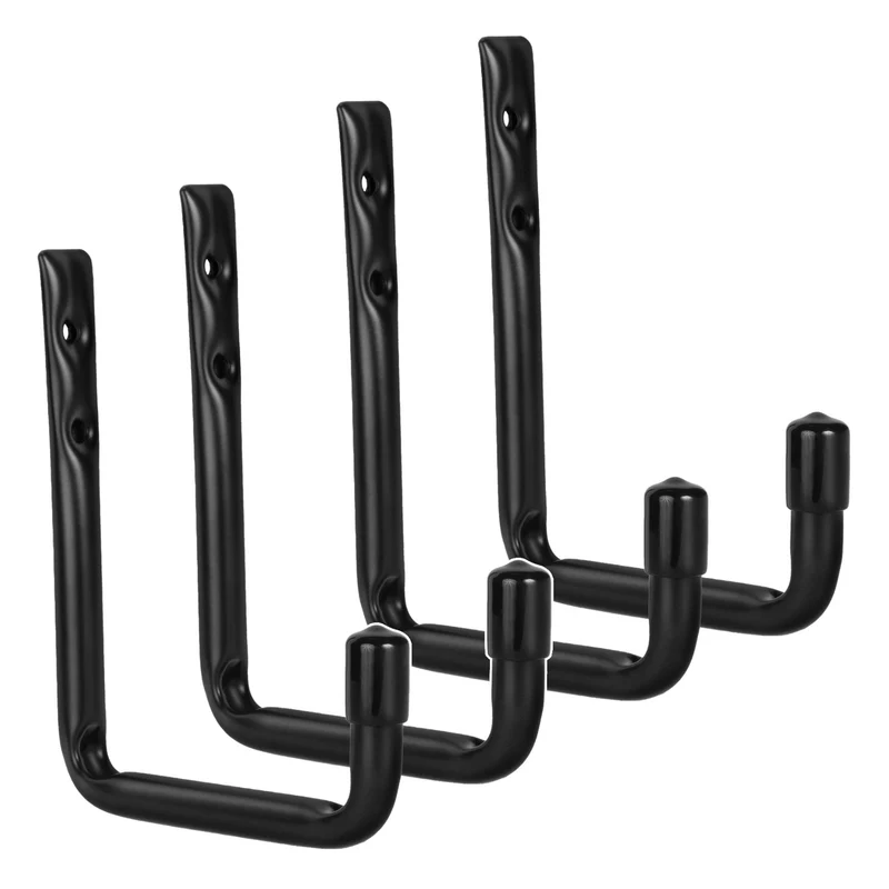 Set of 4 Maclean wall mounts for tires, wheels, ladders, and bicycles; steel construction; max. load 22 kg per mount; MC-488