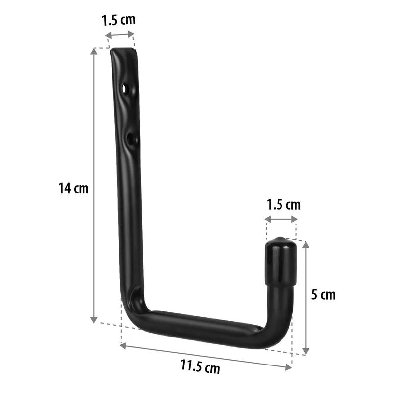 Set of 4 Maclean wall mounts for tires, wheels, ladders, and bicycles; steel construction; max. load 22 kg per mount; MC-488
