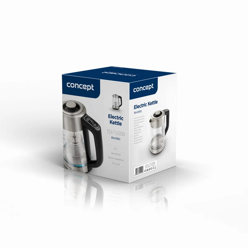 Concept Glass Kettle Electric + Tea Infuser 1.7L Temperature Control LED Lighting 2200W