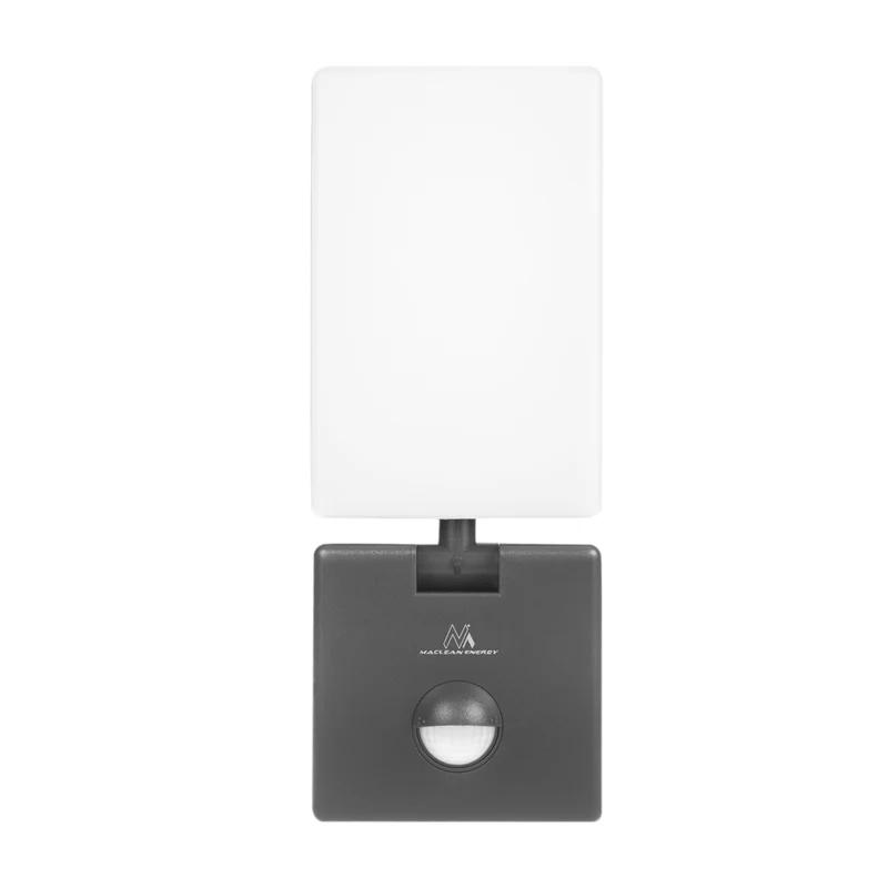 Maclean grey 10W IP65 800lm 4000K LED lamp with motion sensor
