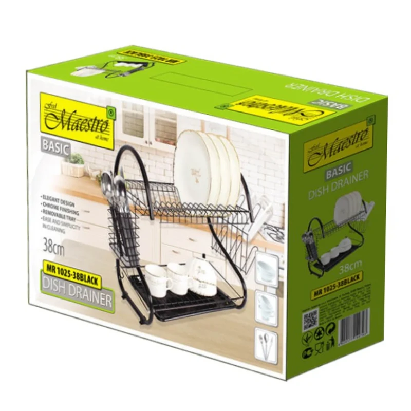 Dish drying rack Maestro MR-1025-53-BLACK two-level 53cm wide