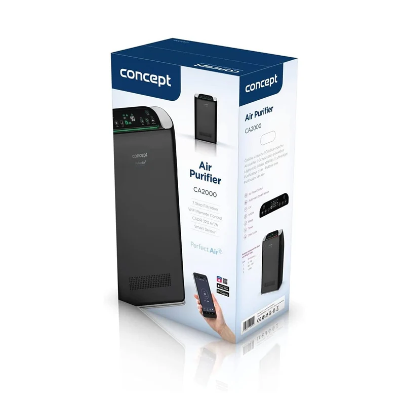 CONCEPT CA2000 Air Purifier Smart Perfect 3 Speeds Quiet Light Mobile App Remote Control Timer