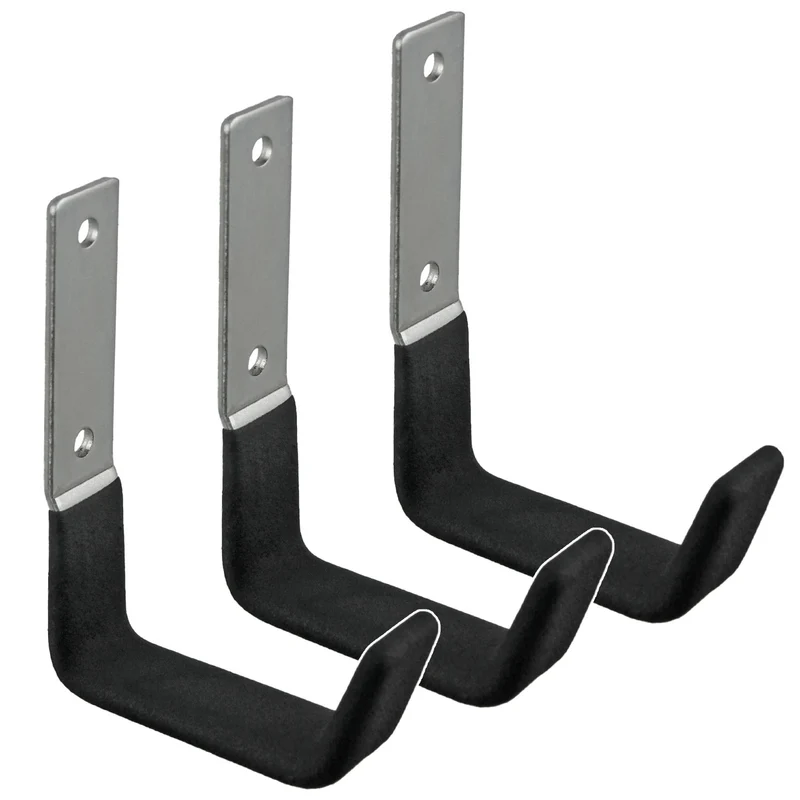 Maclean Wall Mount / Hanger for Tires, Wheels, Ladders, and Bicycles, Steel, Max. Load 15 kg, MC-435, 3 Pieces