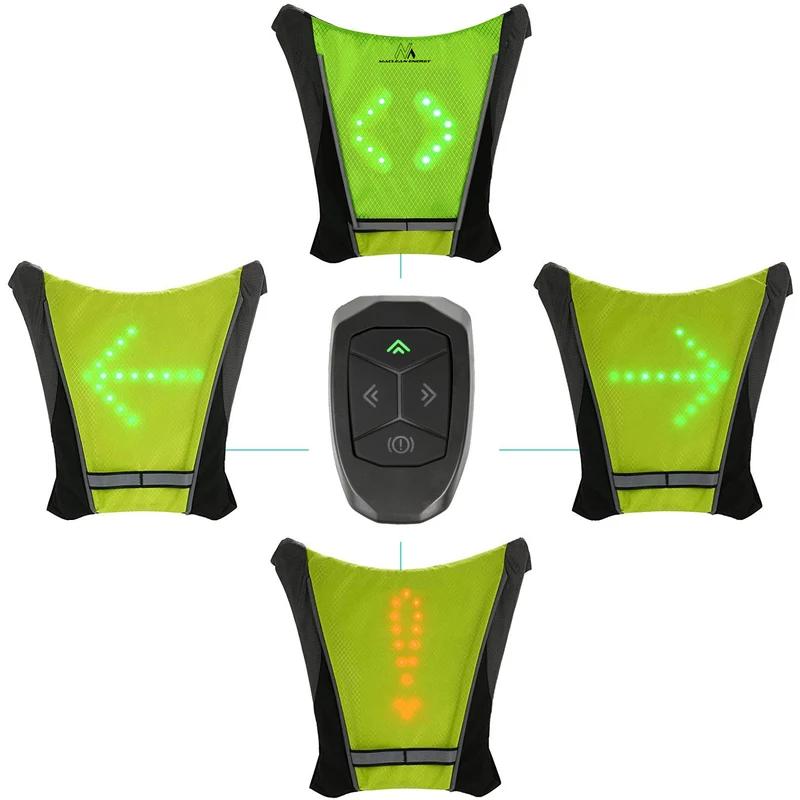 Backpack with LED signal light, remote control, water resistance: remote control IPx5, backpack IPX2 + sports shoulder straps for Maclean phone