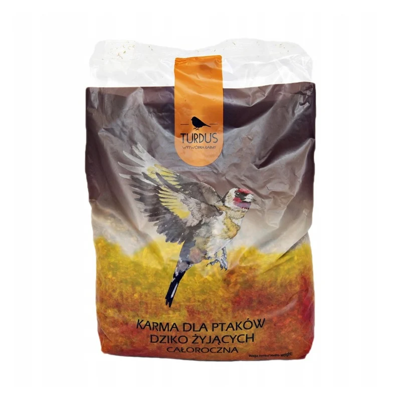 Woodok bird feeder, wooden, tan, hanging hook + bird seed 1kg.