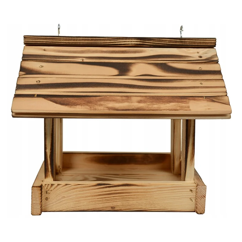 Woodok bird feeder, spruce wood, fired, strong hooks + bird seed 1kg.